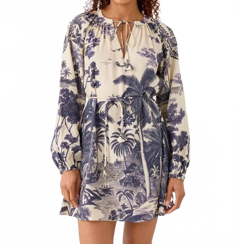 NEW HUNTER BELL lisette dress in bermuda toile